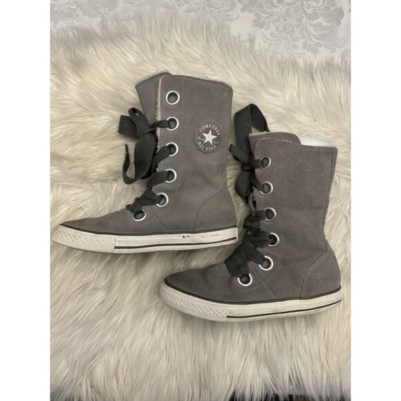 Converse‎ Chuck Taylor All Star Beverly Boot Gray Women’s Size 6 Leather - Picture 1 of 16